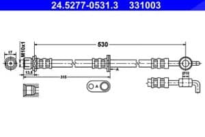 Ate Bremsschlauch [Hersteller-Nr. 24.5277-0531.3] für Toyota