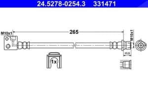Ate Bremsschlauch [Hersteller-Nr. 24.5278-0254.3] für Honda