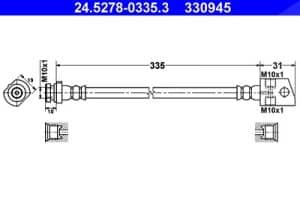 Ate Bremsschlauch [Hersteller-Nr. 24.5278-0335.3] für Opel