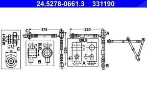 Ate Bremsschlauch [Hersteller-Nr. 24.5278-0661.3] für Nissan