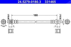 Ate Bremsschlauch [Hersteller-Nr. 24.5279-0180.3] für Renault