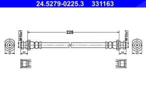Ate Bremsschlauch [Hersteller-Nr. 24.5279-0225.3] für Mitsubishi
