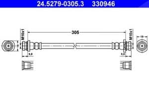 Ate Bremsschlauch [Hersteller-Nr. 24.5279-0305.3] für Opel