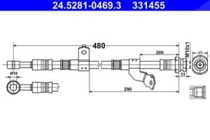Ate Bremsschlauch [Hersteller-Nr. 24.5281-0469.3] für Kia