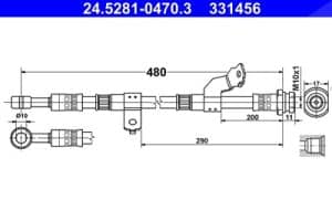Ate Bremsschlauch [Hersteller-Nr. 24.5281-0470.3] für Kia