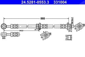 Ate Bremsschlauch [Hersteller-Nr. 24.5281-0553.3] für Nissan