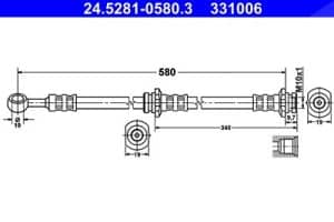 Ate Bremsschlauch [Hersteller-Nr. 24.5281-0580.3] für Nissan