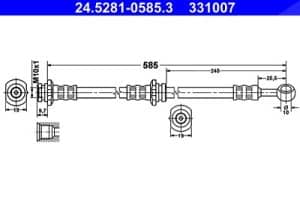 Ate Bremsschlauch [Hersteller-Nr. 24.5281-0585.3] für Nissan