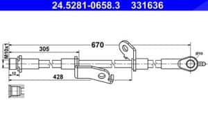 Ate Bremsschlauch [Hersteller-Nr. 24.5281-0658.3] für Toyota