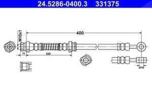 Ate Bremsschlauch [Hersteller-Nr. 24.5286-0400.3] für Hyundai
