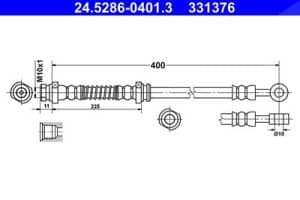 Ate Bremsschlauch [Hersteller-Nr. 24.5286-0401.3] für Hyundai