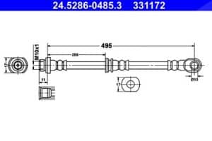 Ate Bremsschlauch [Hersteller-Nr. 24.5286-0485.3] für Mitsubishi