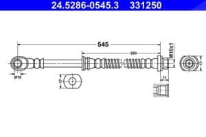Ate Bremsschlauch [Hersteller-Nr. 24.5286-0545.3] für Mitsubishi