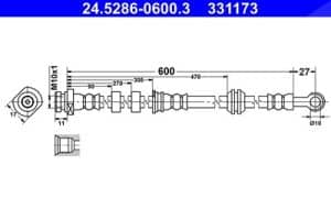 Ate Bremsschlauch [Hersteller-Nr. 24.5286-0600.3] für Citroën