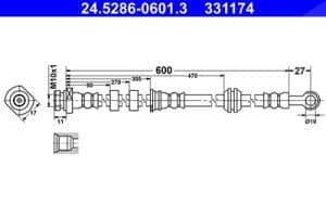 Ate Bremsschlauch [Hersteller-Nr. 24.5286-0601.3] für Citroën