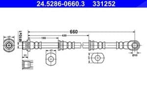 Ate Bremsschlauch [Hersteller-Nr. 24.5286-0660.3] für Mitsubishi