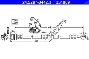 Ate Bremsschlauch [Hersteller-Nr. 24.5287-0442.3] für Honda