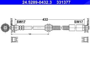 Ate Bremsschlauch [Hersteller-Nr. 24.5289-0432.3] für VW