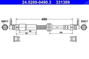 Ate Bremsschlauch [Hersteller-Nr. 24.5289-0490.3] für VW