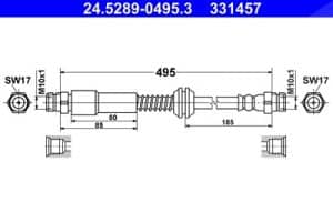 Ate Bremsschlauch [Hersteller-Nr. 24.5289-0495.3] für VW