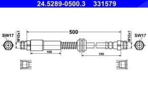 Ate Bremsschlauch [Hersteller-Nr. 24.5289-0500.3] für VW