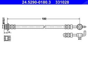 Ate Bremsschlauch [Hersteller-Nr. 24.5290-0180.3] für Opel