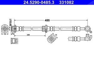Ate Bremsschlauch [Hersteller-Nr. 24.5290-0485.3] für Nissan