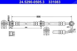 Ate Bremsschlauch [Hersteller-Nr. 24.5290-0505.3] für Nissan