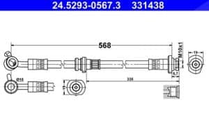 Ate Bremsschlauch [Hersteller-Nr. 24.5293-0567.3] für Nissan