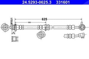 Ate Bremsschlauch [Hersteller-Nr. 24.5293-0625.3] für Nissan