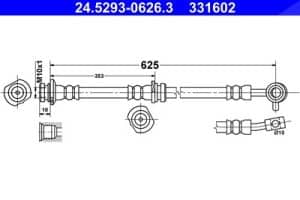 Ate Bremsschlauch [Hersteller-Nr. 24.5293-0626.3] für Nissan