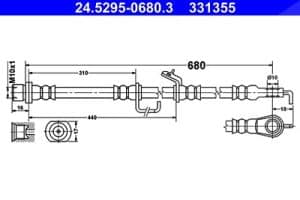 Ate Bremsschlauch [Hersteller-Nr. 24.5295-0680.3] für Toyota