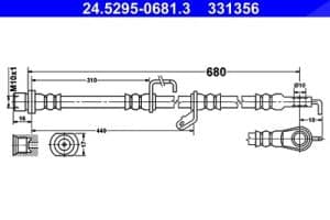 Ate Bremsschlauch [Hersteller-Nr. 24.5295-0681.3] für Toyota