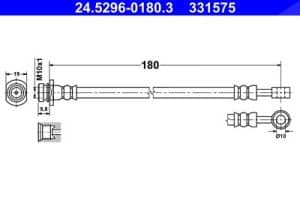 Ate Bremsschlauch [Hersteller-Nr. 24.5296-0180.3] für Suzuki