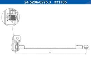Ate Bremsschlauch [Hersteller-Nr. 24.5296-0275.3] für Hyundai