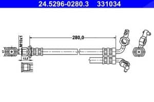 Ate Bremsschlauch [Hersteller-Nr. 24.5296-0280.3] für Toyota