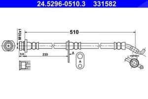 Ate Bremsschlauch [Hersteller-Nr. 24.5296-0510.3] für Opel