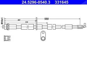 Ate Bremsschlauch [Hersteller-Nr. 24.5296-0540.3] für Ford