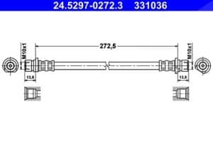 Ate Bremsschlauch [Hersteller-Nr. 24.5297-0272.3] für Honda