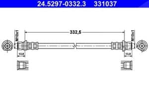 Ate Bremsschlauch [Hersteller-Nr. 24.5297-0332.3] für Honda