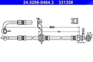 Ate Bremsschlauch [Hersteller-Nr. 24.5298-0464.3] für Kia