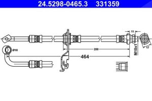 Ate Bremsschlauch [Hersteller-Nr. 24.5298-0465.3] für Kia