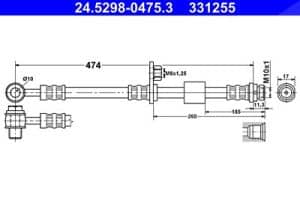 Ate Bremsschlauch [Hersteller-Nr. 24.5298-0475.3] für Mitsubishi