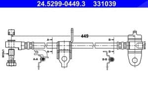 Ate Bremsschlauch [Hersteller-Nr. 24.5299-0449.3] für Ford