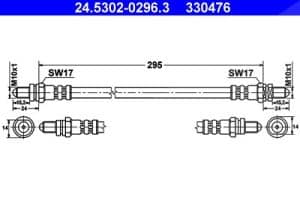 Ate Bremsschlauch [Hersteller-Nr. 24.5302-0296.3] für Ford