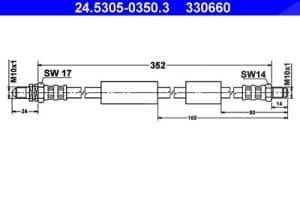 Ate Bremsschlauch [Hersteller-Nr. 24.5305-0350.3] für Ford