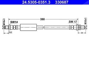 Ate Bremsschlauch [Hersteller-Nr. 24.5305-0351.3] für Ford