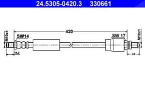 Ate Bremsschlauch [Hersteller-Nr. 24.5305-0420.3] für Ford