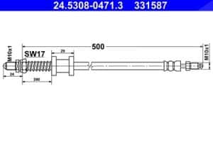 Ate Bremsschlauch [Hersteller-Nr. 24.5308-0471.3] für Ford
