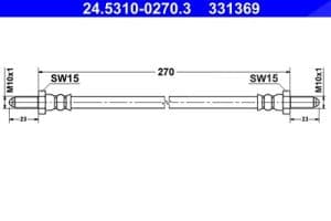 Ate Bremsschlauch [Hersteller-Nr. 24.5310-0270.3] für Saab
